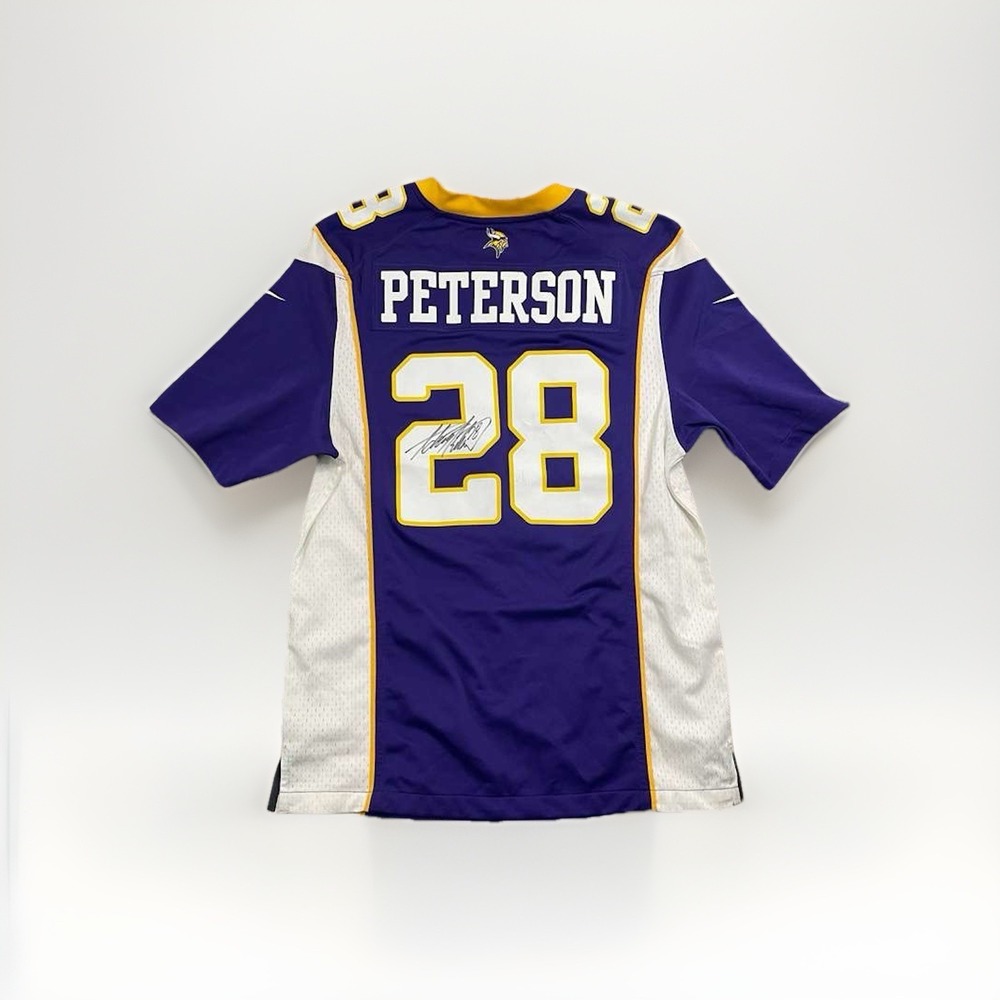 ADRIAN PETERSON SIGNED MINNESOTA VIKINGS #28 AUTHENTIC Nike Size S